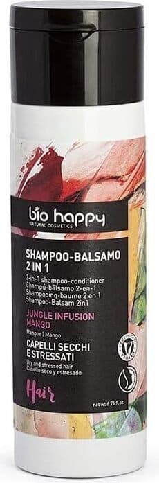 Shampoo Balsamo 2 in 1 Bio Happy Mango Jungle Infusion 200 ml - Confezione da 6 Pezzi - Codice 39706
