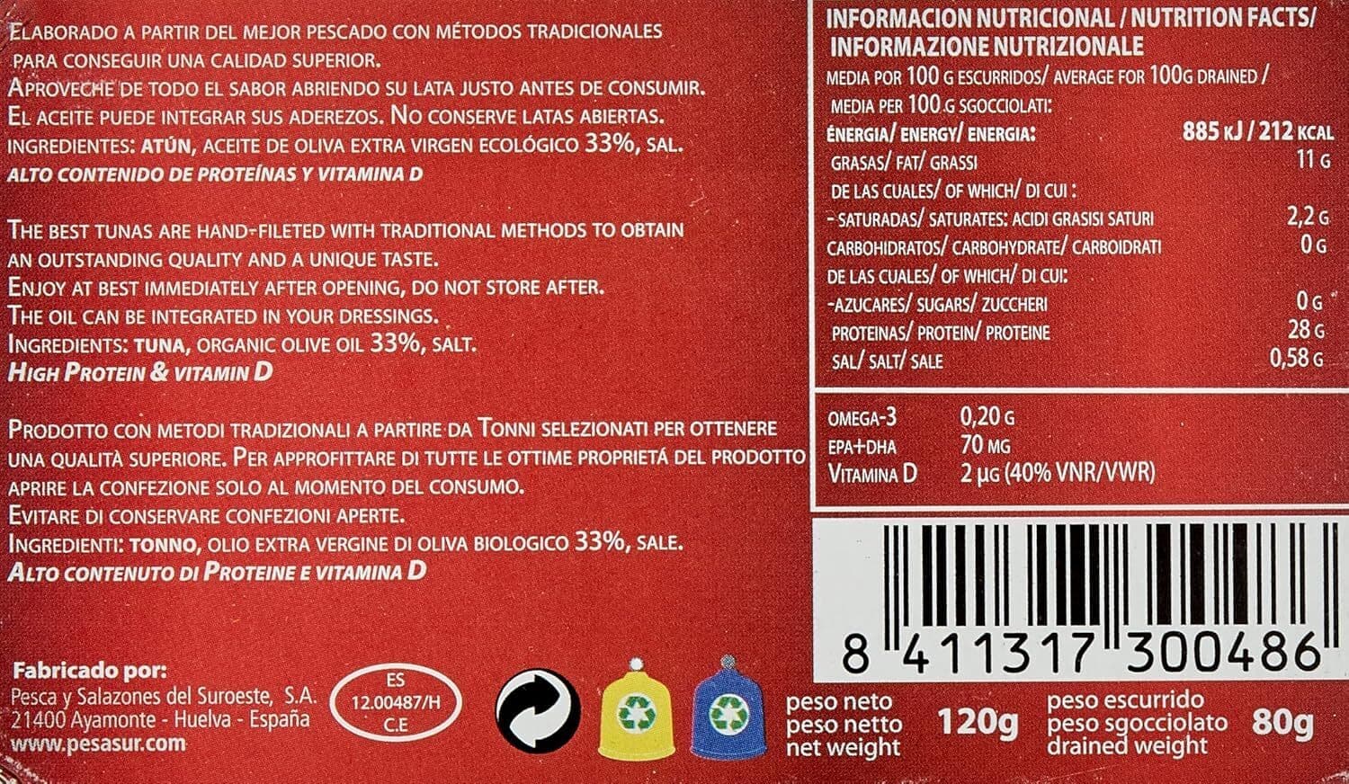 Campeador, Filetti di tonno in olio extravergine di oliva bio, 120g